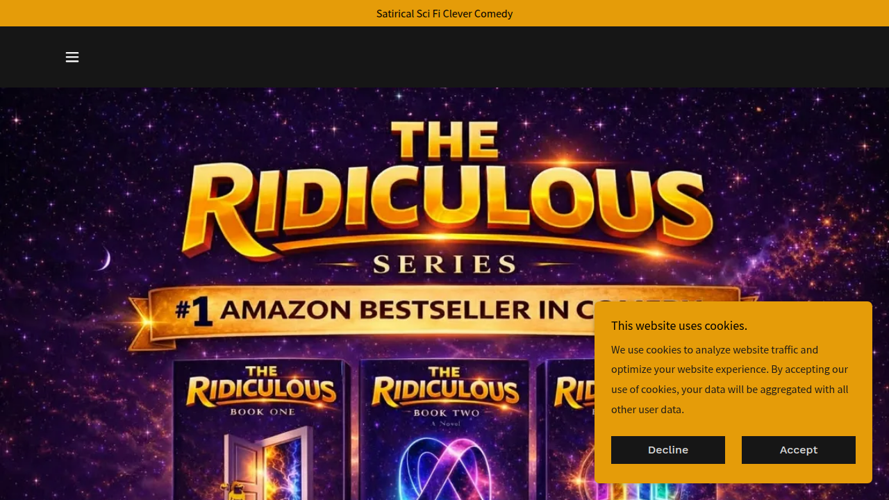 Homepage screenshot of doridiculous.com, featuring a humorous book that can be used for team discussion and bonding.