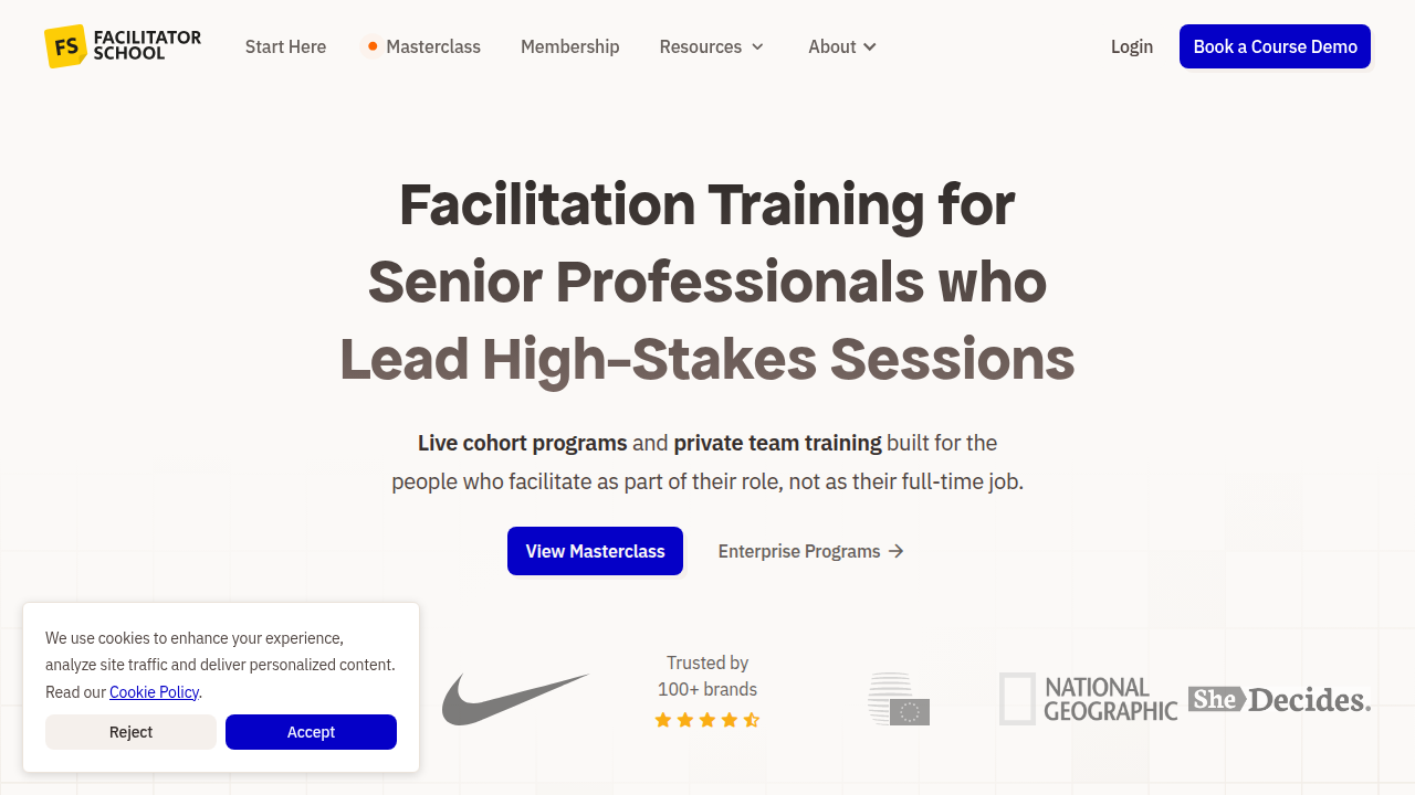 Facilitator School offers various programs and resources for enhancing facilitation skills.